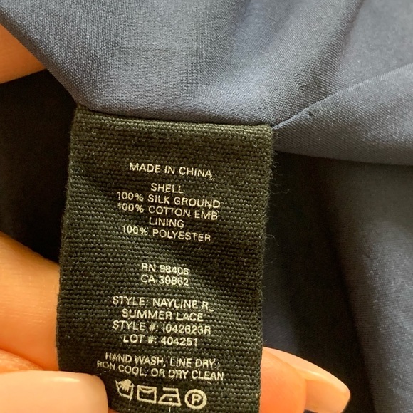 Theory Nayline Embroidered Navy Lace Dress - Picture 11 of 14